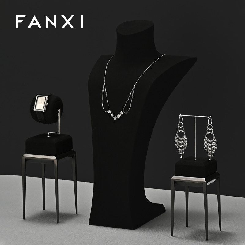 FANXI New arrival Black metal Jewelry Display Stand