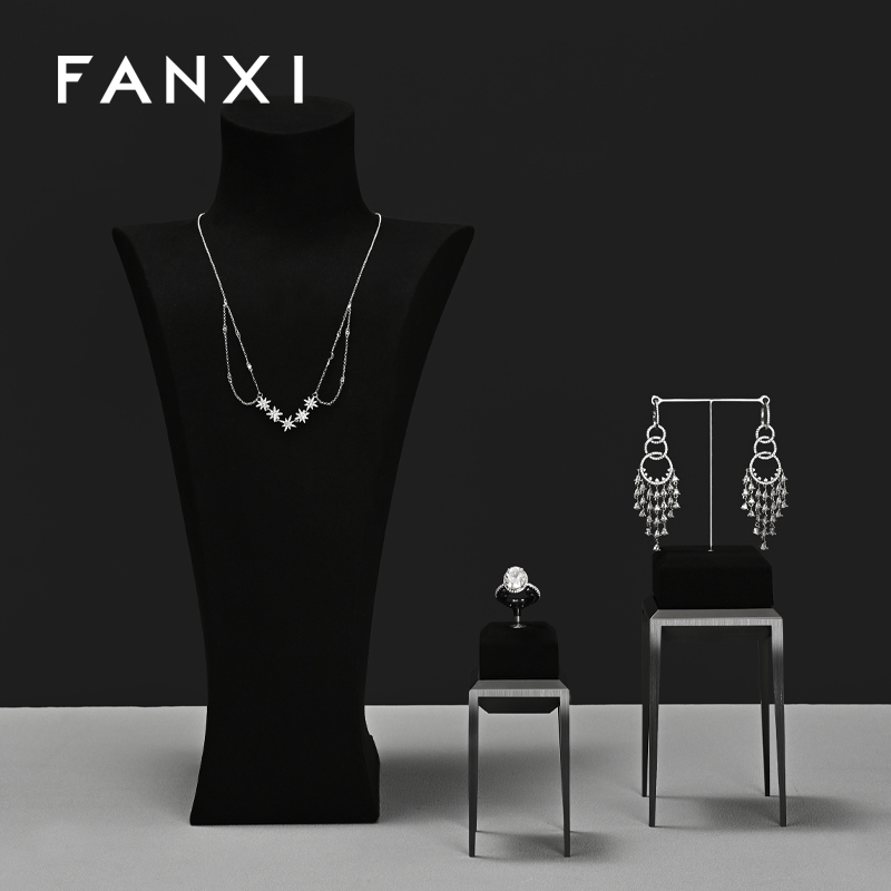 FANXI New arrival Black metal Jewelry Display Stand