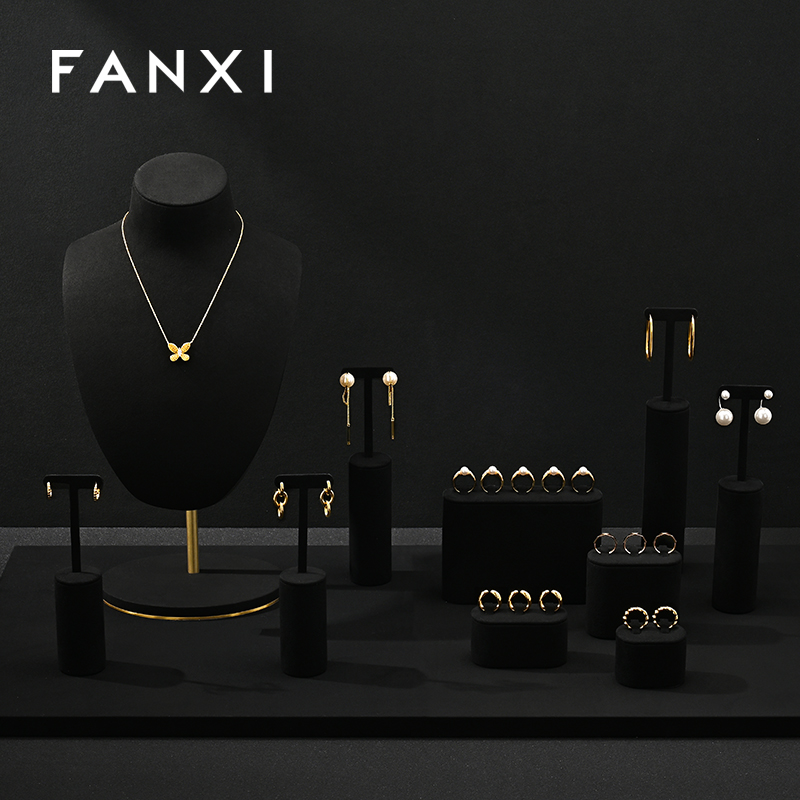 FANXI factory black Microfiber fashion jewelry set
