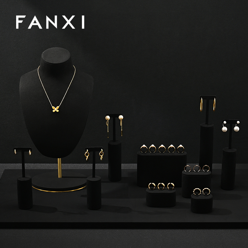 FANXI factory black Microfiber fashion jewelry set