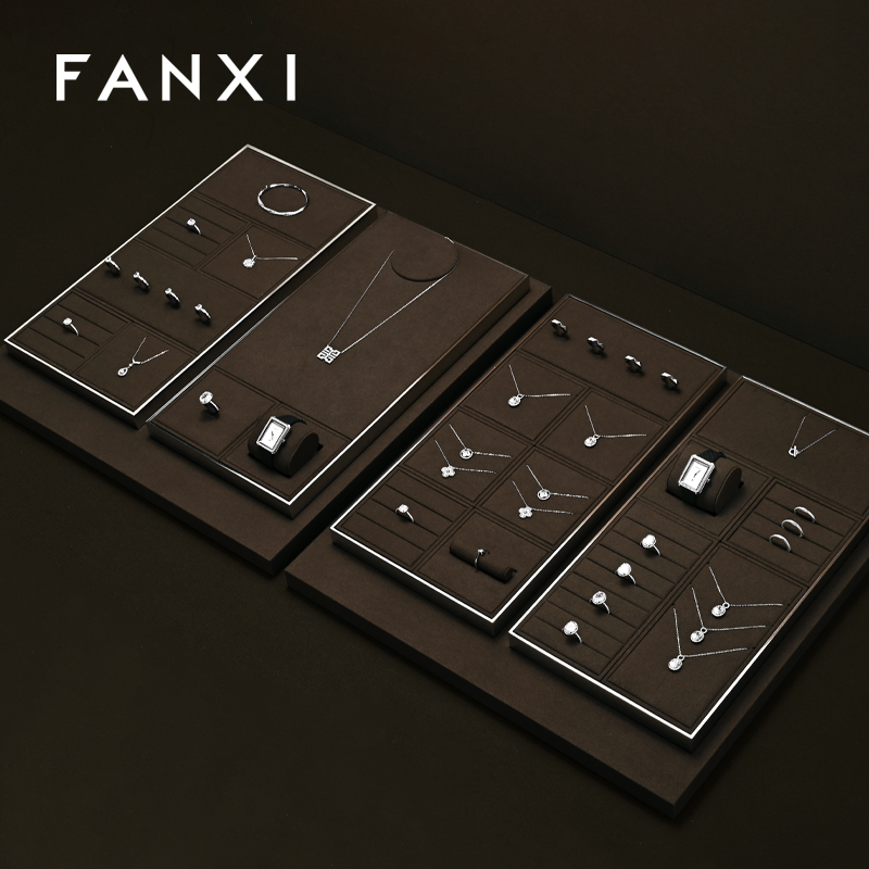 FANXI New arrival Brown Leather Jewelry display