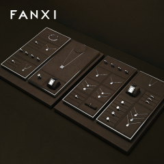 FANXI New arrival Brown Leather Jewelry display