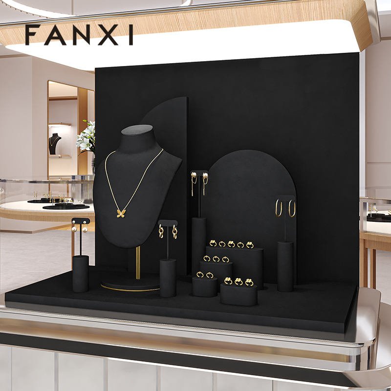 FANXI factory black Microfiber fashion jewelry set