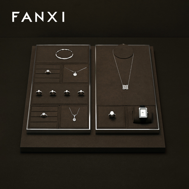 FANXI New arrival Brown Leather Jewelry display