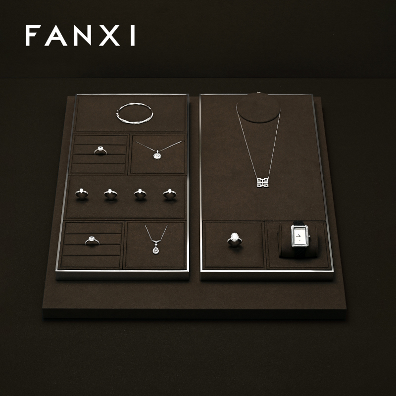 FANXI New arrival Brown Leather Jewelry display