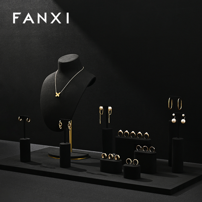 FANXI factory black Microfiber fashion jewelry set