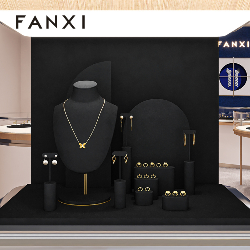 FANXI factory black Microfiber fashion jewelry set