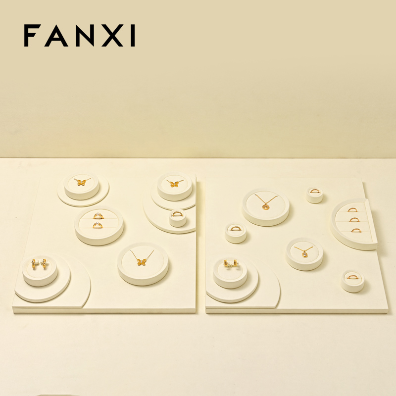 FANXI high quality Beige Microfiber Jewelry display set