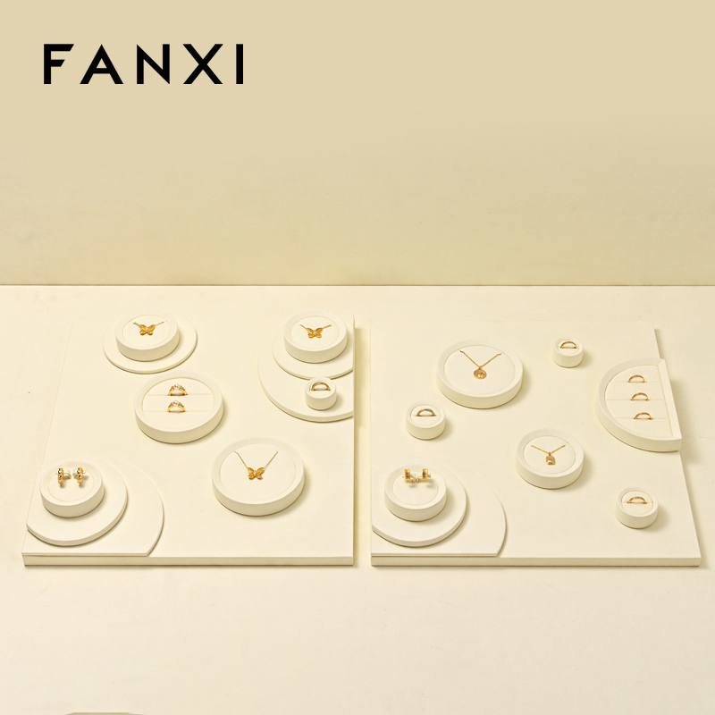 FANXI high quality Beige Microfiber Jewelry display set