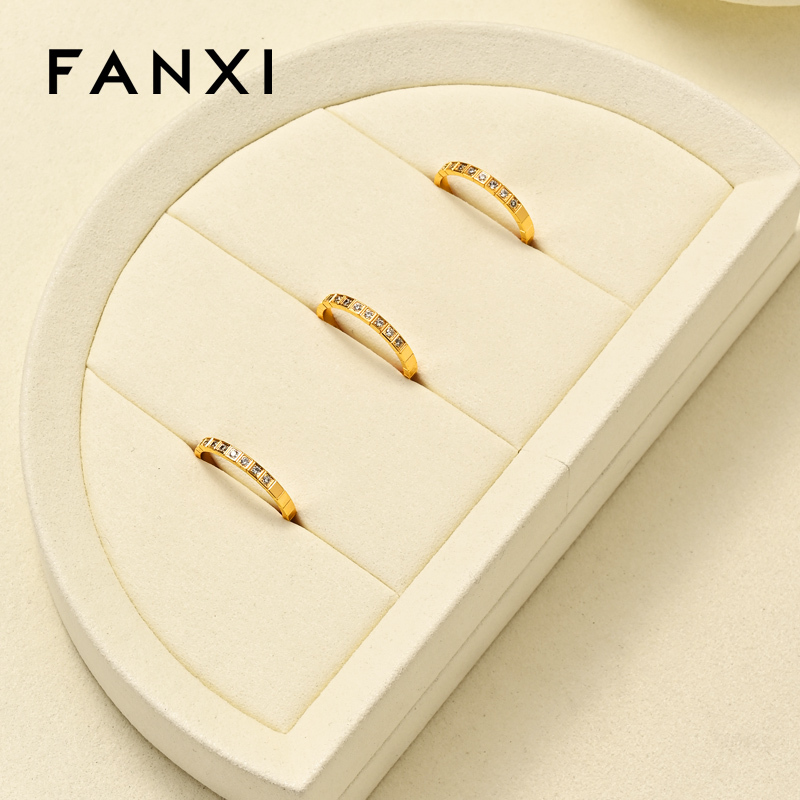FANXI high quality Beige Microfiber Jewelry display set