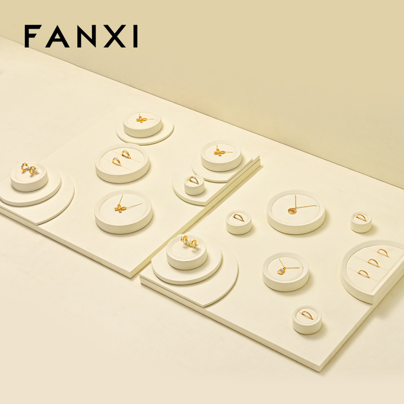 FANXI high quality Beige Microfiber Jewelry display set