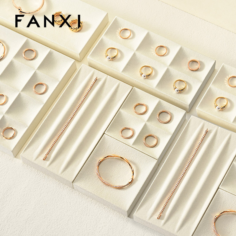 FANXI custom Belge Microfiber jewellery tray display