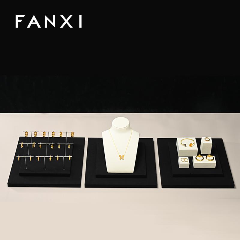 FANXI High end White Microfiber Jewelry Combination Set
