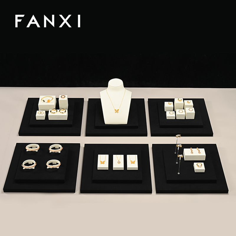 FANXI High end White Microfiber Jewelry Combination Set
