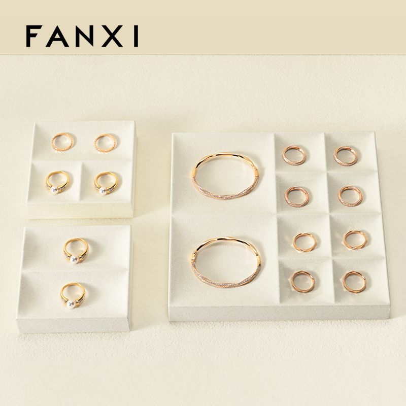 FANXI custom Belge Microfiber jewellery tray display