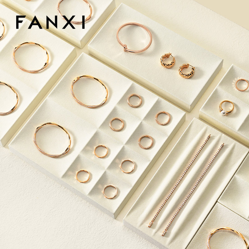 FANXI custom Belge Microfiber jewellery tray display