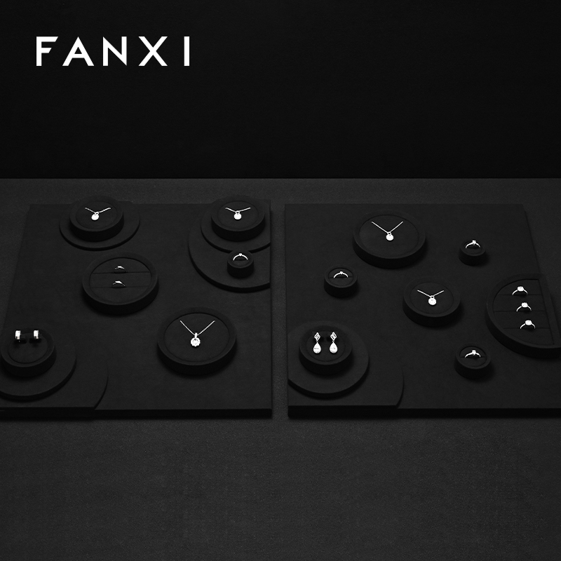 FANXI high quality Black Microfiber Jewelry display set