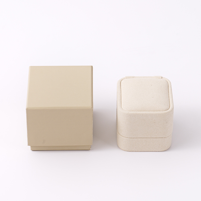 FANXI Custom beige microfiber and paper ring box