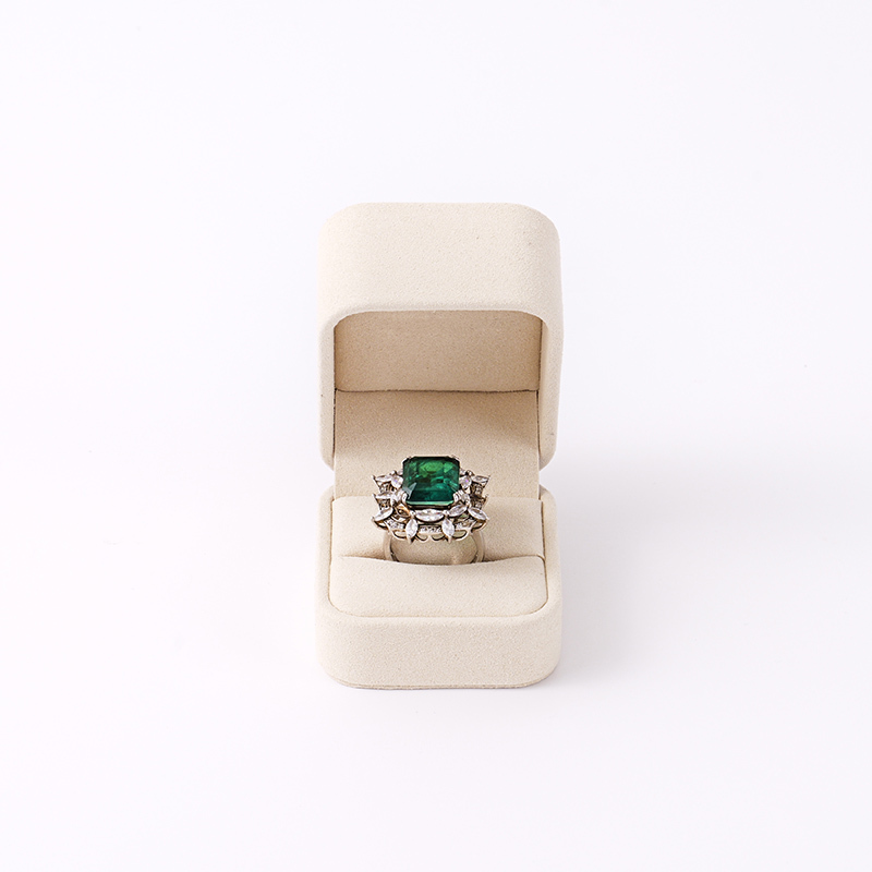 FANXI Custom beige microfiber and paper ring box