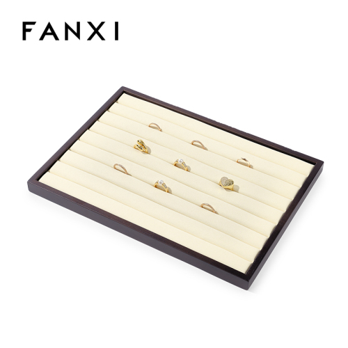 FANXI Custom beige wood microfiber ring plate