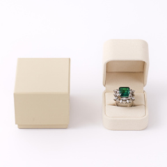FANXI Custom beige microfiber and paper ring box