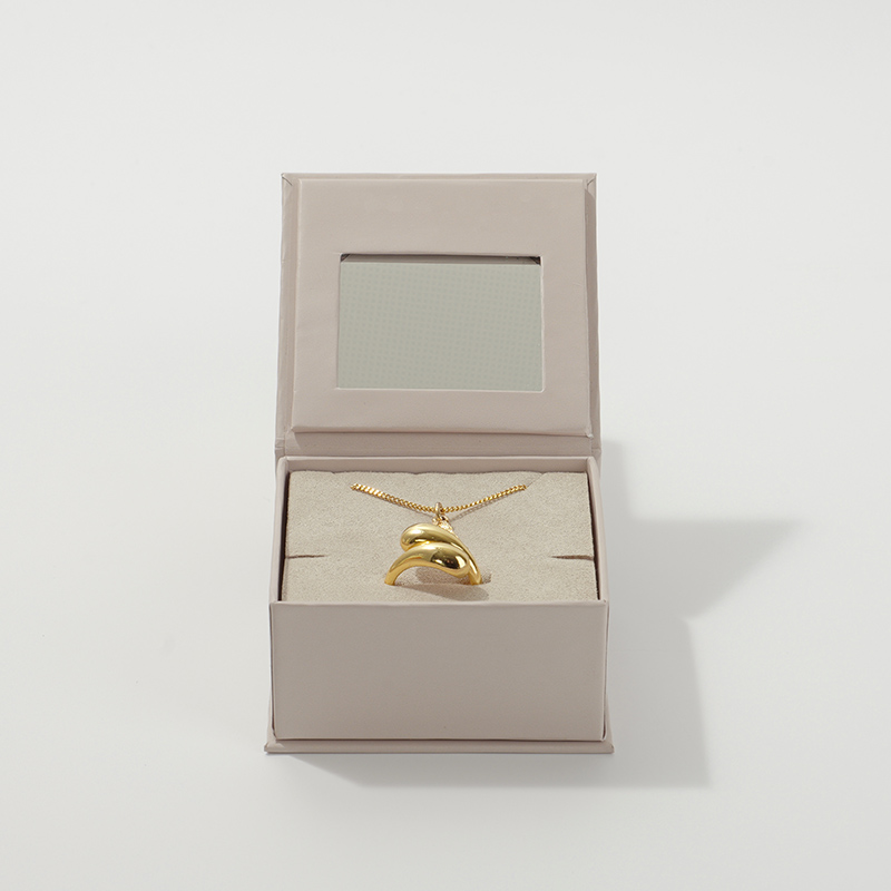 FANXI Custom naked color paper and velvet jewelry box