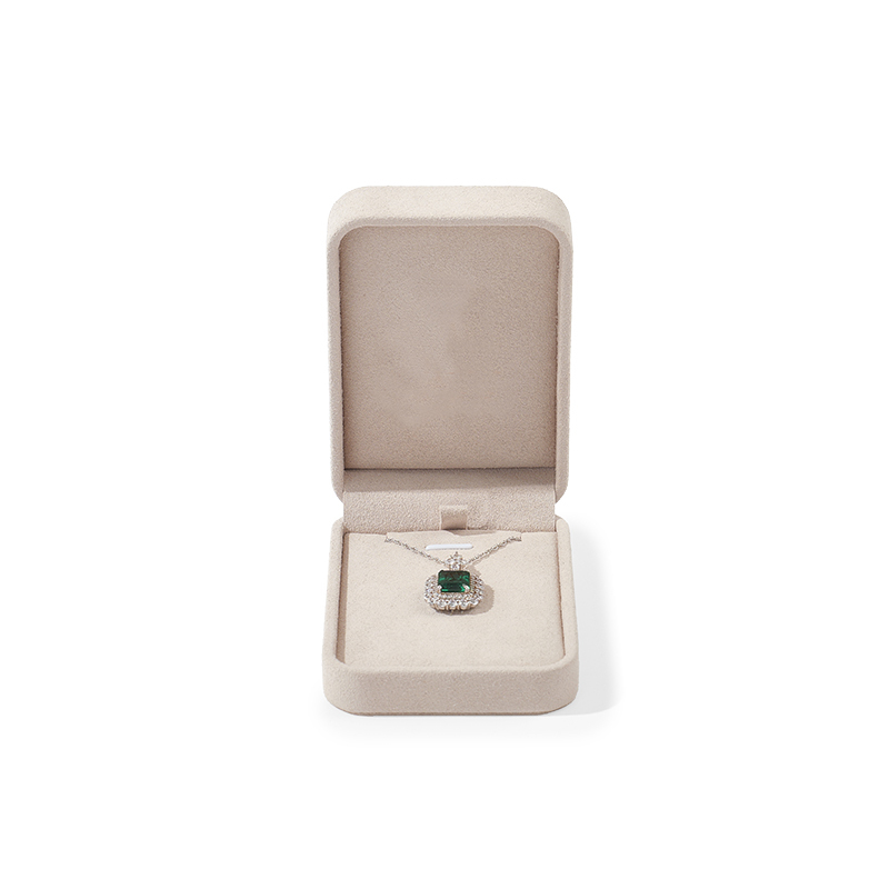 FANXI Custom beige microfiber necklace box