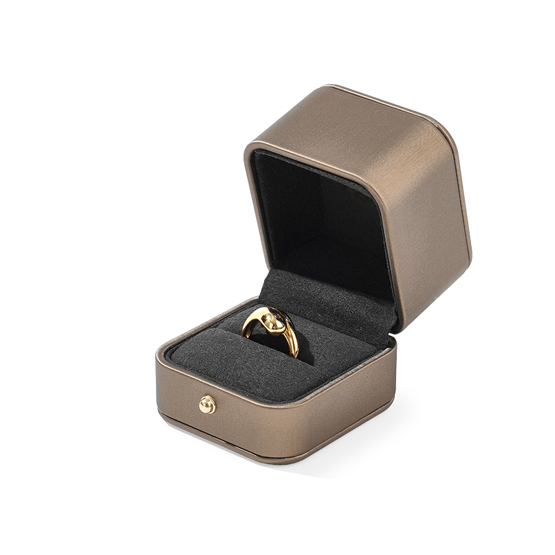 FANXI Custom brown pu leather ring box