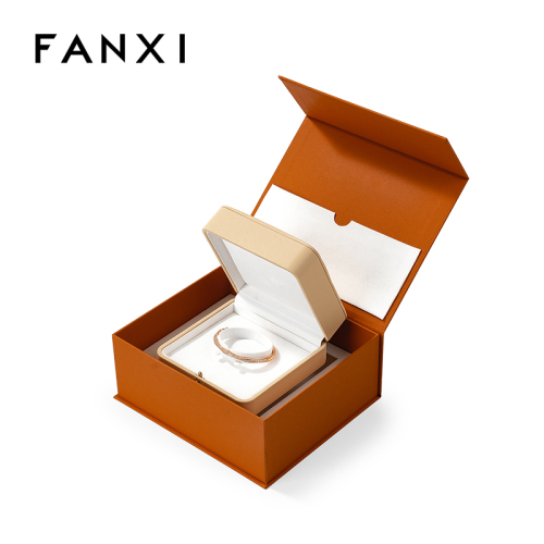 FANXI Custom orange beige magnetic paper box