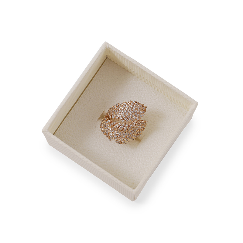 FANXI Custom beige leatherette ring box