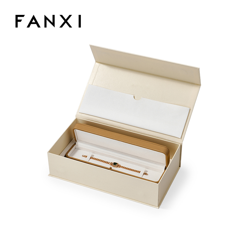 FANXI Custom brown magnetic paper long chain box