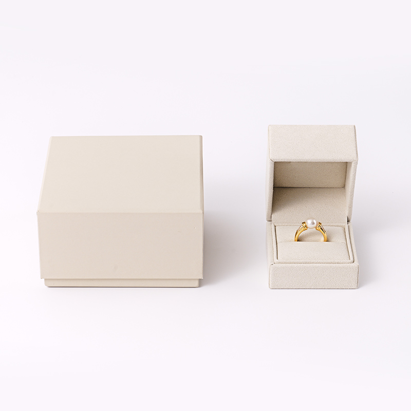 FANXI Custom beige microfiber ring box