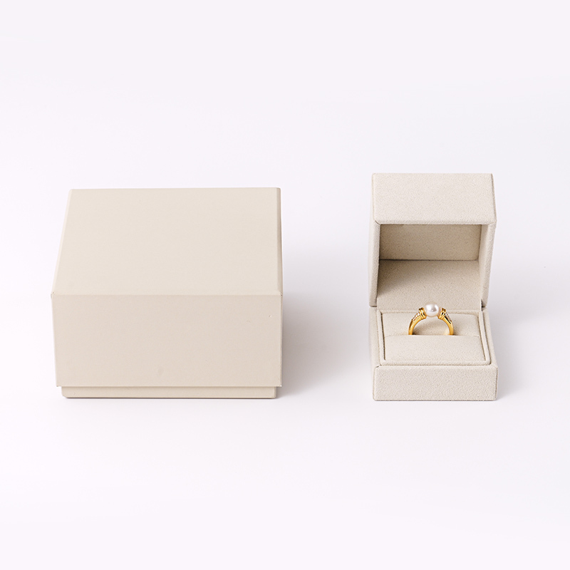 FANXI Custom beige microfiber ring box