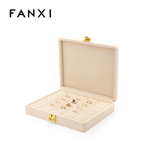 FANXI Custom beige leather ring case