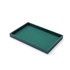 FANXI Custom peacock green leather jewelry plate