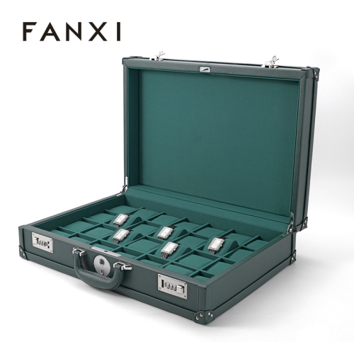 FANXI Custom green leather microfiber watch case