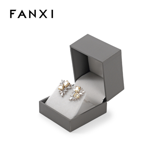 FANXI Custom dark grey paper velvet ear nail box
