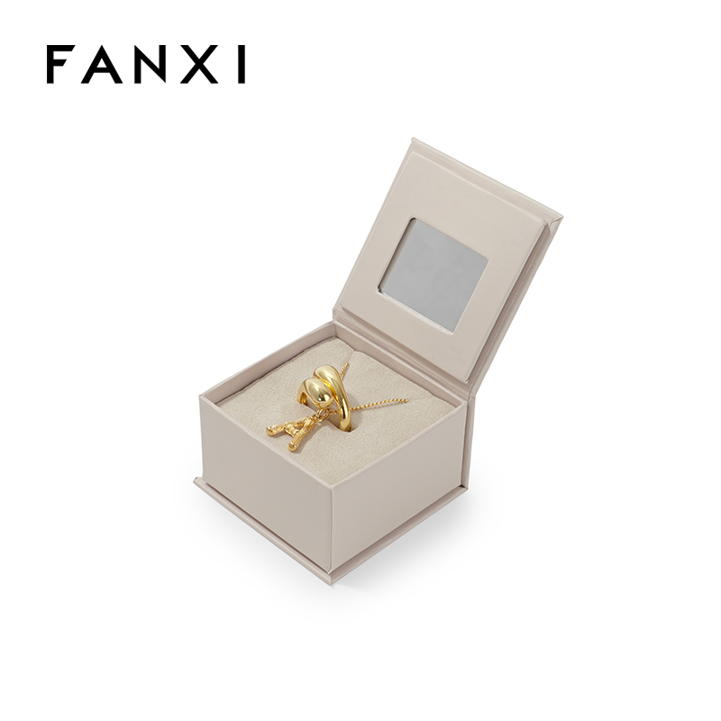 FANXI Custom beige leatherette paper functional box