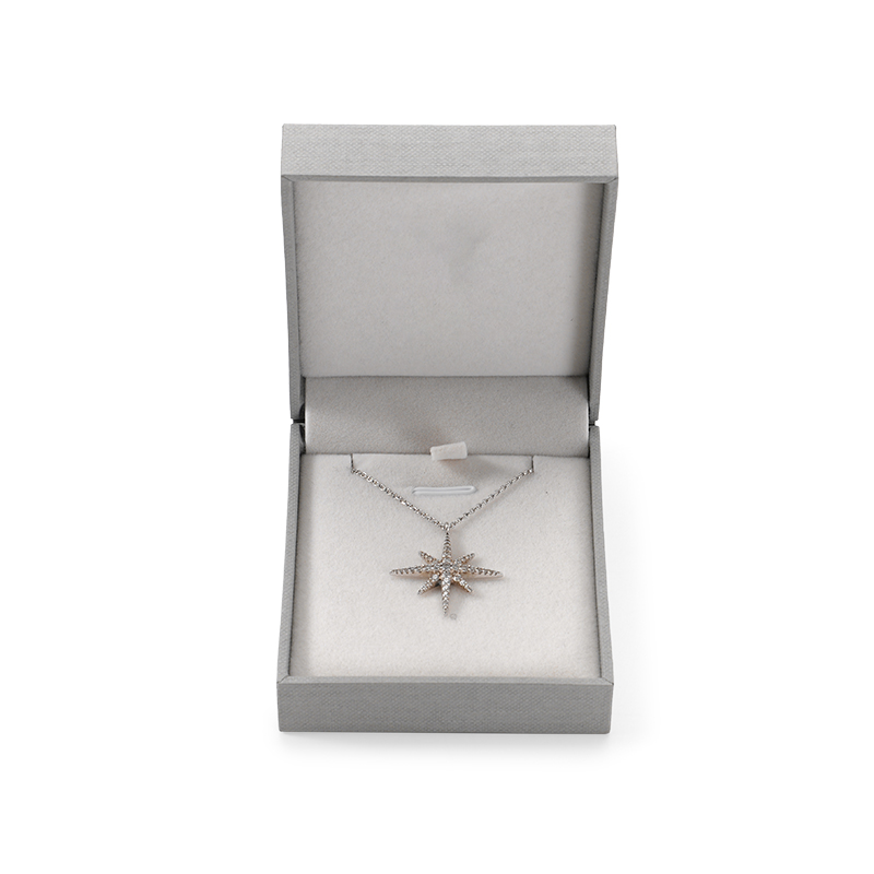 FANXI Custom grey paper velvet pendant box