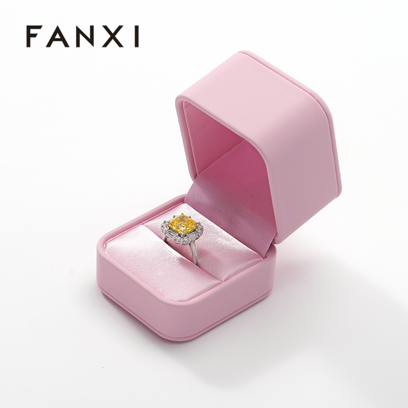 FANXI Custom pink silky leather jewelry box