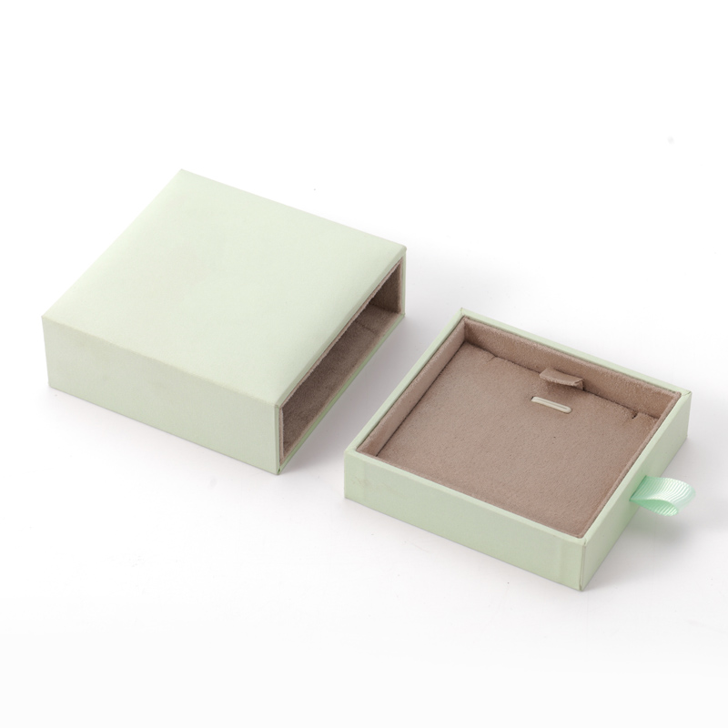 FANXI Custom light green suede jewelry box