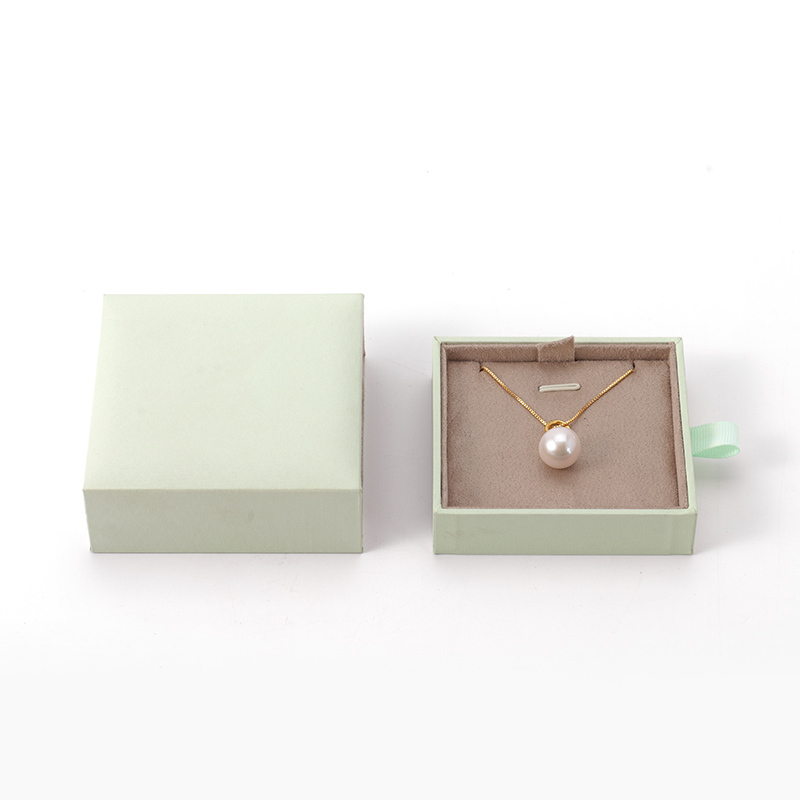 FANXI Custom light green suede jewelry box