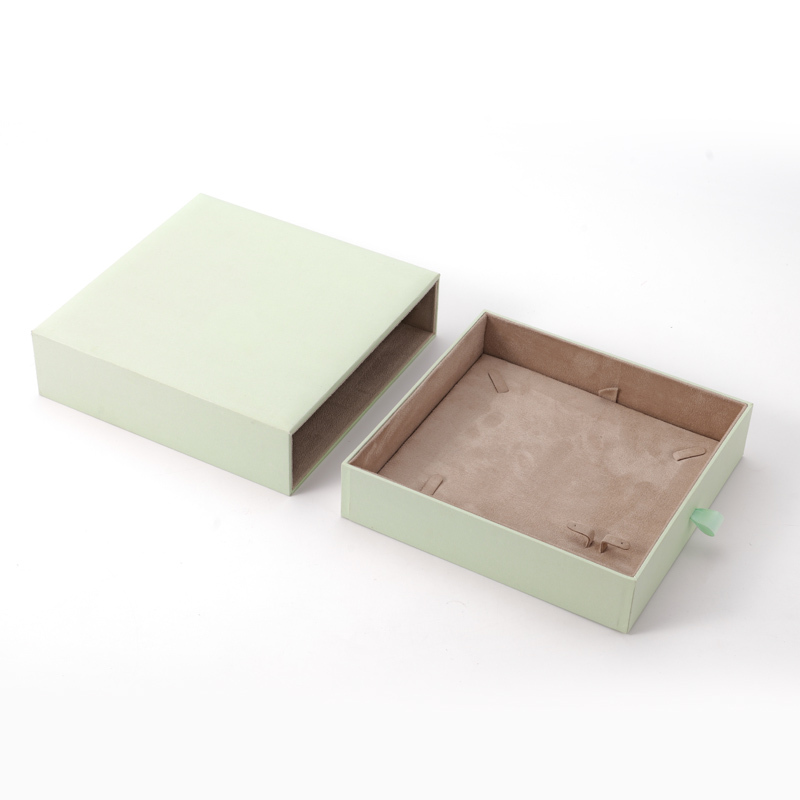 FANXI Custom light green suede jewelry box