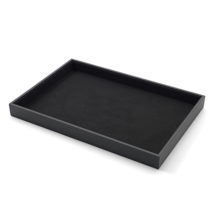 FANXI Custom black leather microfiber jewelry tray