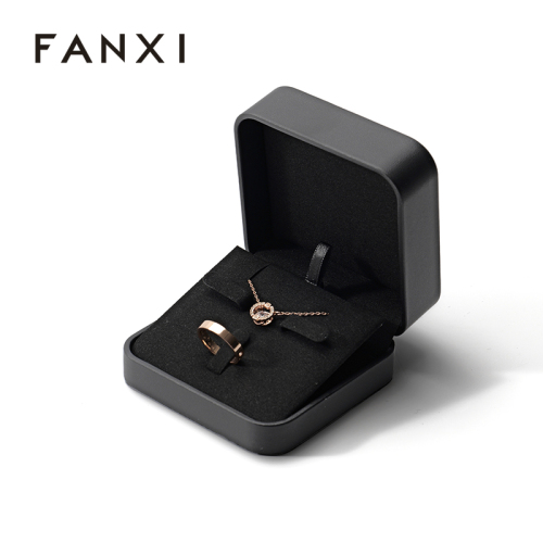 FANXI Custom black leather suede jewelry box