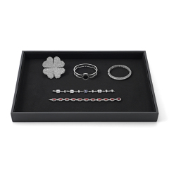 FANXI Custom black leather microfiber jewelry tray
