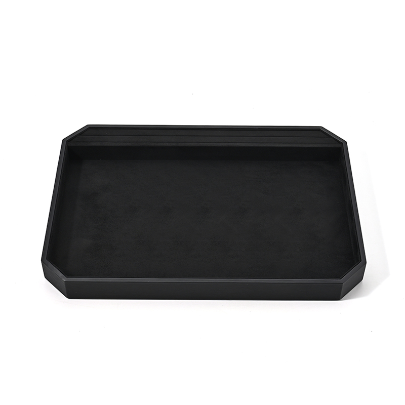 FANXI Custom black leather jewelry plate