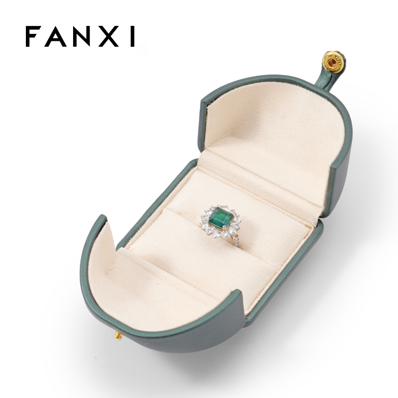 FANXI Custom blue green velvet leather jewelry box
