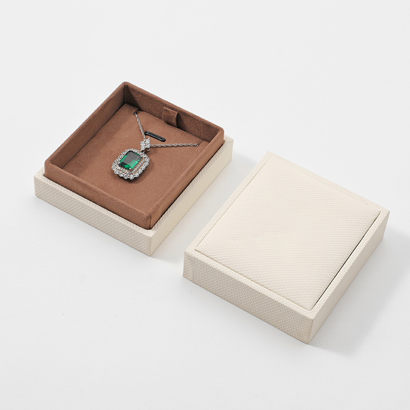 FANXI Custom beige paper microfiber jewelry box