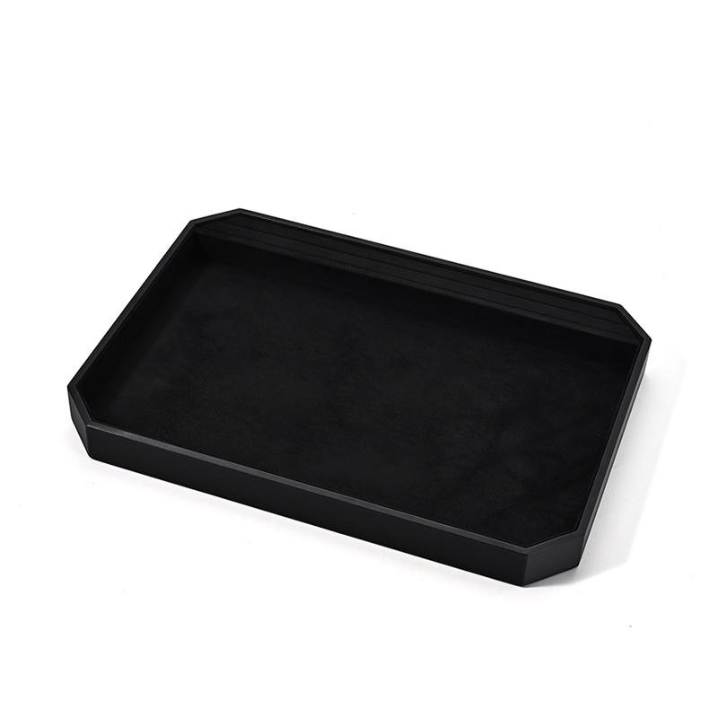 FANXI Custom black leather jewelry plate